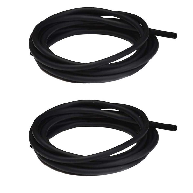 JIH 25 Feet Standard 3/16 inch Airline Tubing Black for Aquariums, Terrariums, and Hydroponics (25FT-Black x 2)